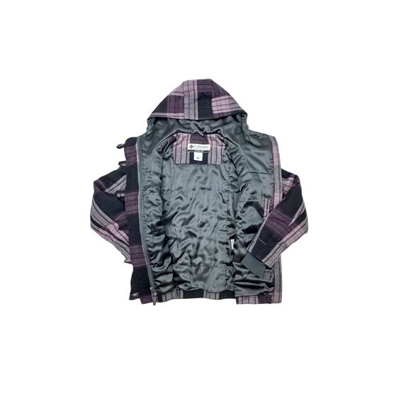 Columbia Women's Black Maroon Plaid Wool Blend Jacket - S - Picture 6 of 10